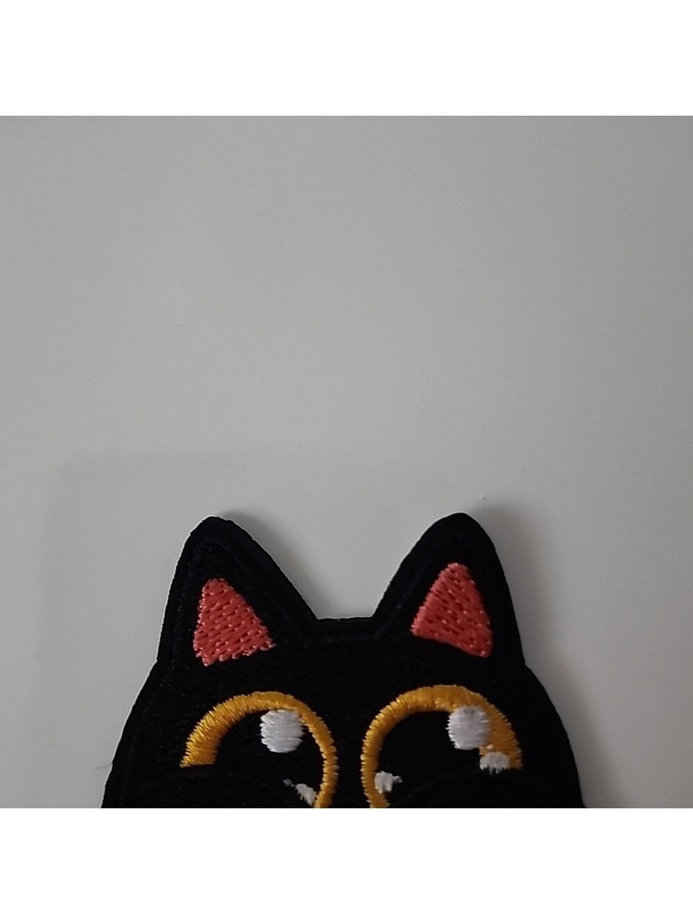 Peekaboo Black Cat  Iron on Patch
